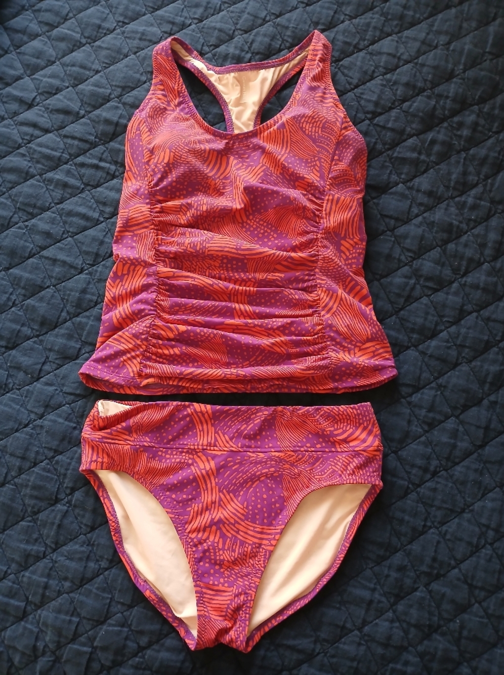 Garnet Hill Purple and Orange Tankini Set